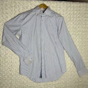 Zara Men Black Tag Slim Fit Button Up Long Sleeve‎ Shirt Size Large